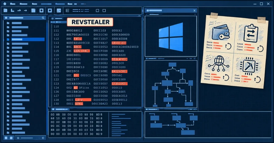 REVSTEALER Disables Windows Defender to Run a Hidden Crypto Miner