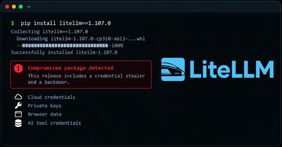 LiteLLM 1.107.0 Backdoored on PyPI and Docker
